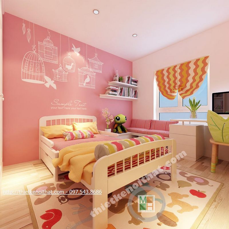 Thiết kế nội thất phòng ngủ chung cư Mulberrylane Hà Đông Hà Nội